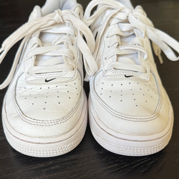 Nike Air Force 1 White and Black Sneakers - Picture 2 of 8